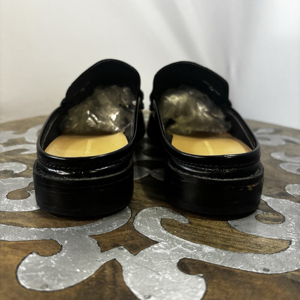 Banana Republic Leather Mules Backless Penny Loafers Women’s 7 Black old money - Picture 4 of 7